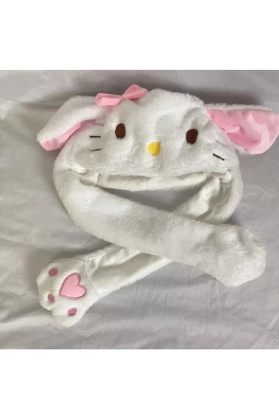 NETAVANTAJ Hello Kitty Hareketli Kulaklı Işıklı Şapka - Resim 2
