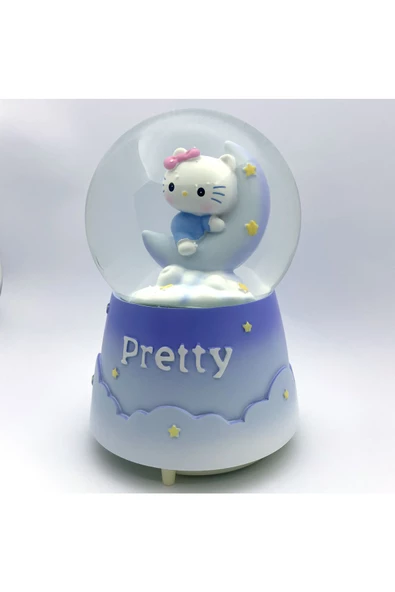 NETAVANTAJ Hello Kitty Pretty Mor Işıklı Müzikli Büyük Boy Kar Küresi ürün görseli 1