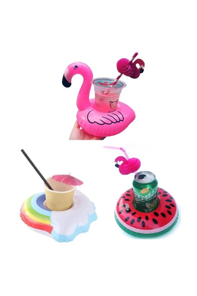 NETAVANTAJ 3lü Havuz Deniz Şişme Bardak Tutucu Float Bar Seti ürün görseli 1