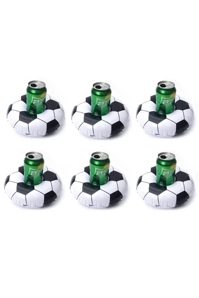 NETAVANTAJ Futbol Topu Desenli Havuz Deniz Şişme Bardak Tutucu Float 6 Adet ürün görseli 1