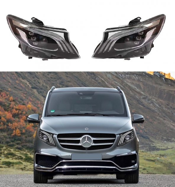 MERCEDES VİTO W447 MAYBACH FAR SETİ SAĞ SOL 2015 SONRASI (HALOJEN) ürün görseli 1
