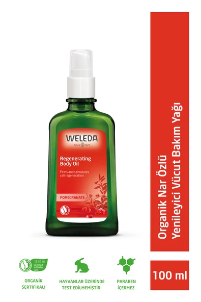 Weleda Organik Nar Özlü Yenileyici Vücut Bakım Yağı 100ml ürün görseli 1