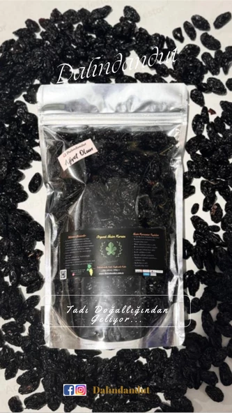 Yeni Mahsül Doğal Siyah Üzüm Kurusu 250gr (YERLİ) ürün görseli 1