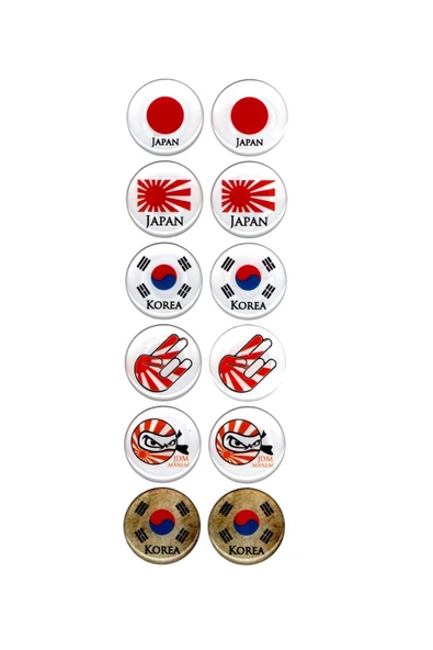 Japonya Sevenler Damla Sticker 12'li Set Japan - Korea Tasarım Sticker Damla ürün görseli 1