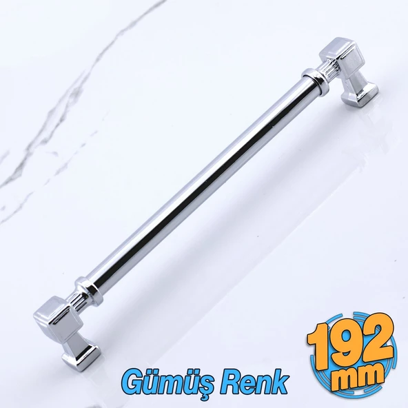 Talas Metal Gümüş Krom Renk Kulp 192 mm Mobilya Çekmece Mutfak Dolabı Dolap Kulpları Kulb 19.2 cm ürün görseli 1