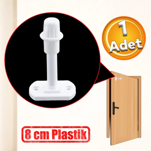 Plastik Kapı Pencere Tamponu 8 CM Beyaz Renk Vidalı Duvar Boya Koruyucu Ses Önleyici Silikon Stoper ürün görseli 1
