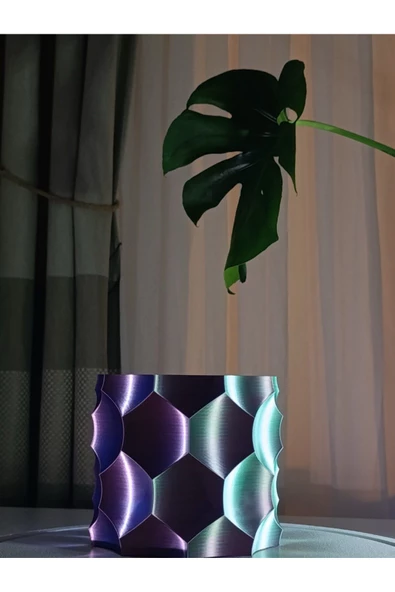 Handmade  Geometrik Saksı/ Vazo - Resim 2