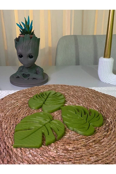 Handmade  Yaprak Bardak Altı - Resim 3