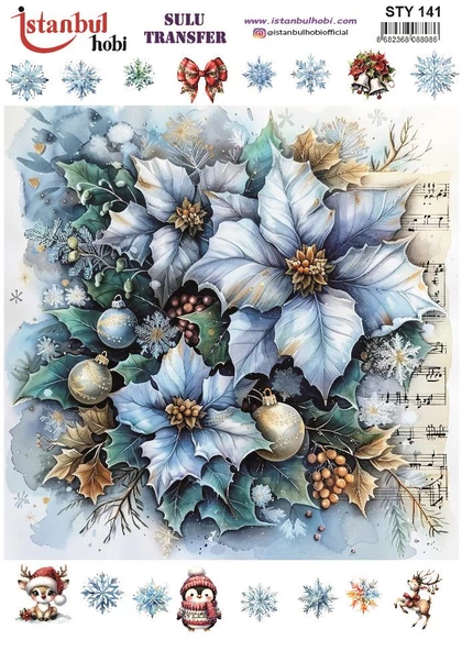 Yılbaşı Sulu Transfer 25x35cm STY141 ürün görseli 1