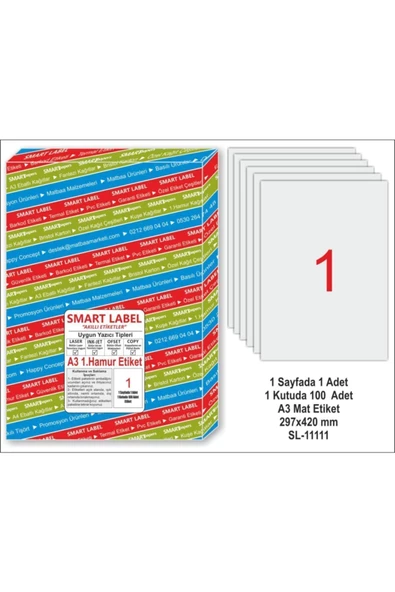 Çözüm Kağıt A3 1,Hamur Etiket - Smart Label - 100 Adet ürün görseli 1