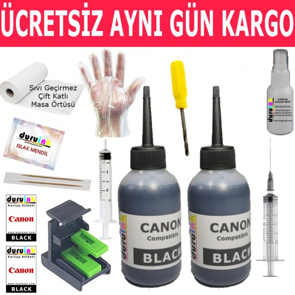 CANON MG3500 MG3550 MG3600 SİYAH KARTUŞ MÜREKKEP DOLUM SETİ 2X100ML (PG 540) RENK Non Oem ürün görseli 1