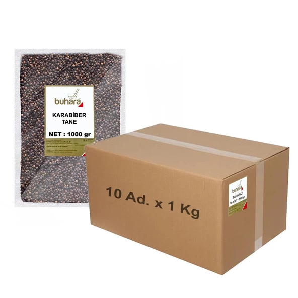 BUHARA TOPTAN KARABİBER TANE 1 KG x 10 Ad - 10 KG ürün görseli 1