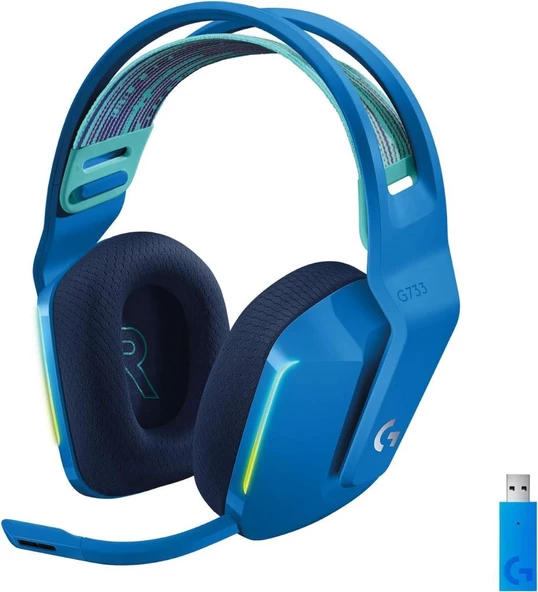Logitech G733 7.1 981-000943 Mavi Kablosuz Mikrofonlu Kulak Üstü Oyuncu Kulaklığı - Teşhir ürün görseli 1