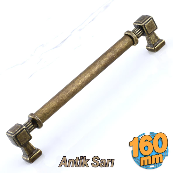 Talas Antik Sarı Eskitme Metal 160 mm Mobilya Mutfak Çekmece Dolap Kulpu Kulbu Kulpları 16 cm ürün görseli 1