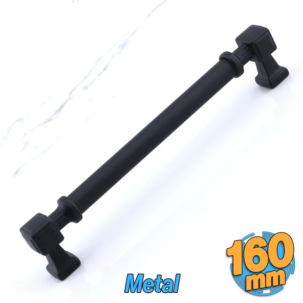 Talas Siyah Renk Metal Kulp 160 mm Mutfak Dolap Çekmece Mobilya Dolabı Kapak Kulpları Kulb 16 cm ürün görseli 1