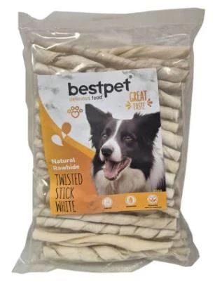 BestPet Burgu Beyaz Kemik Çubuk Köpek Ödülü 350 gr ürün görseli 1