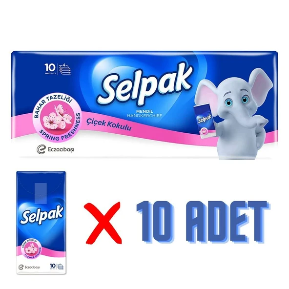 Selpak Çiçek Kokulu Kağıt Mendil 10'lu ürün görseli 1