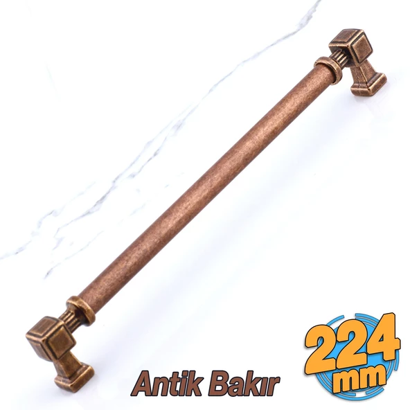Talas Antik Bakır Metal 224 mm Eskitme Mobilya Mutfak Çekmece Dolap Kulpu Kulbu Kulpları 22.4 cm ürün görseli 1