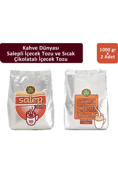 Kahve Dünyası Salep 1000 gr ve Sıcak Çikolata 1000 gr ürün görseli 1