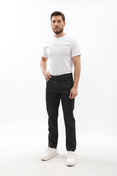 Erkek Regular Fit Koyu Gri Jean Pantolon ürün görseli 1