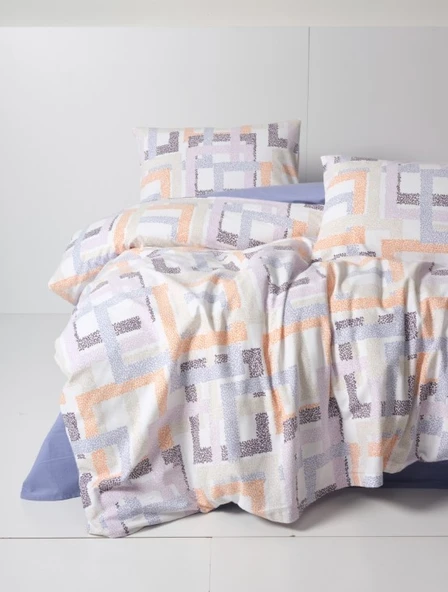 Cotton Box Flanel Nevresim Takımı Çift Kişilik Hayden Lila ürün görseli 1