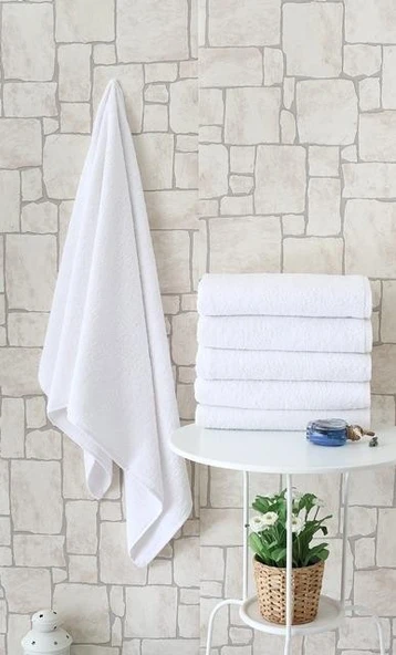 Nevresim Dünyası Otel Tipi 4lü 70x140 Banyo Havlusu Beyaz ürün görseli 1