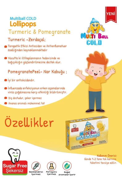 MULTIBALL COLD - TURMERİC 12 Lİ LOLİPOP ürün görseli 1