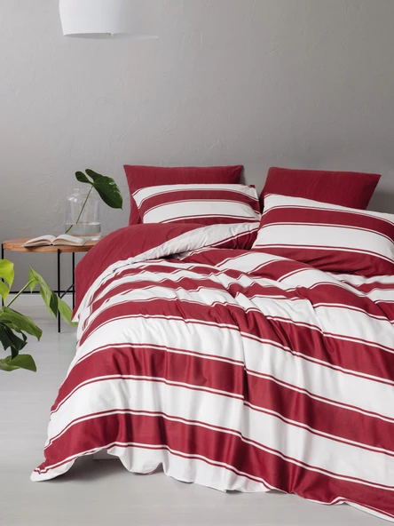 Cozy Home Festive Çift Kişilik Lastikli Çarşaflı Nevresim Takımı Jolly Kırmızı ürün görseli 1