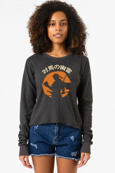 Ghost Of Tsushima The Island Japanese Füme Ekstra Uzunkol Sweatshirt ürün görseli 1