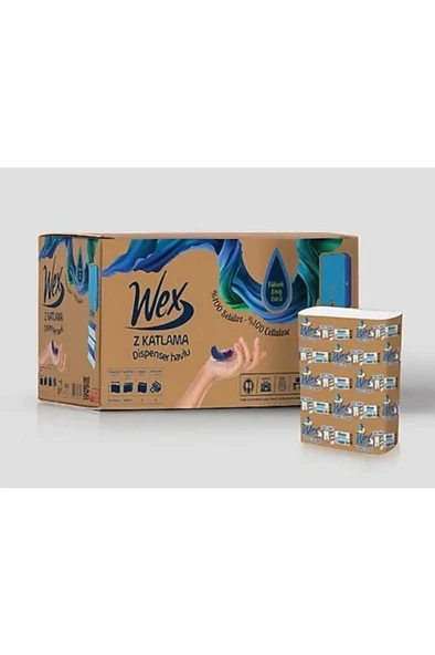 Wex Z Katlama Dispenser Havlu Çift Katlı 200'lü 12 Paket 21.5 Cm X 20 Cm ürün görseli 1