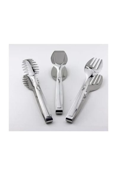 CKR Paslanmaz Çelik Maşa Set 3 Parça 24cm ürün görseli 1