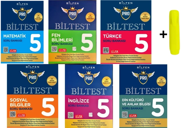 Bilfen Yayınları 5. Sınıf Biltest Matematik Fen Türkçe Sosyal İngilizce Din Seti ürün görseli 1
