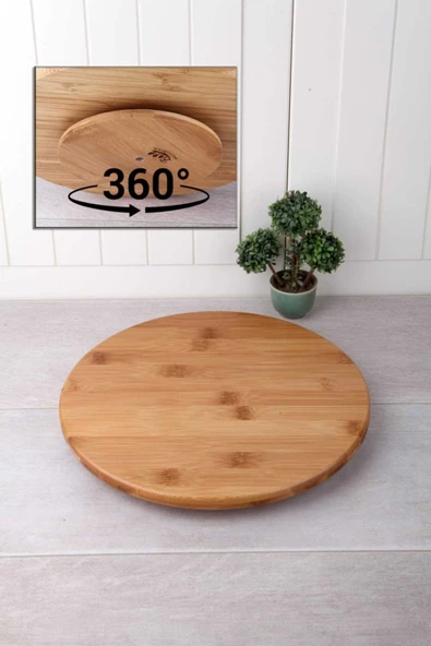 BALSA Bambu Döner Standlı Lüx 34 Cm Sunum ürün görseli 1