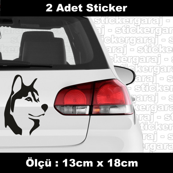 sibirya kurt köpek sticker 2ADET - araba kask motosiklet laptop tablet pc atv uyumlu sticker 2 adet ürün görseli 1