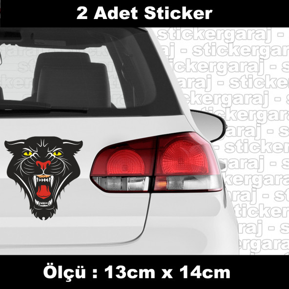 saldırgan kaplan aslan hayvan sticker 2ADET  - araba kask motosiklet laptop tablet pc atv uyumlu sticker 2 adet ürün görseli 1