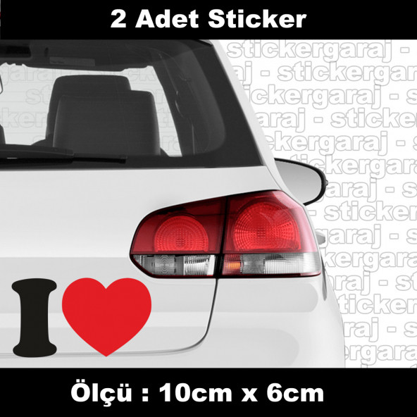 sevgi aşk seni seviyorum sticker 2ADET  araba kask motosiklet laptop tablet pc atv uyumlu sticker 2 adet ürün görseli 1