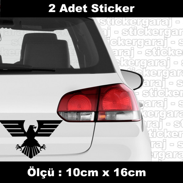 kanat kuş kartal saldırgan sticker 2ADET - araba kask motosiklet laptop tablet pc atv uyumlu sticker 2 adet ürün görseli 1