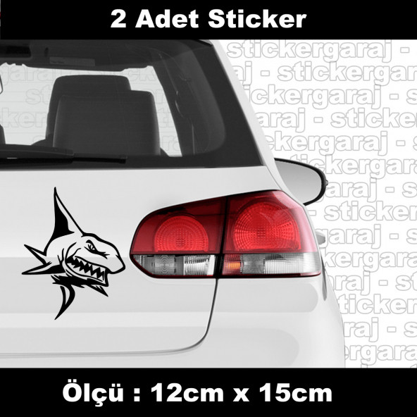 deniz jaws saldırgan köpek balığı sticker 2 ADET - araba kask motosiklet laptop tablet pc atv uyumlu sticker 2 adet ürün görseli 1