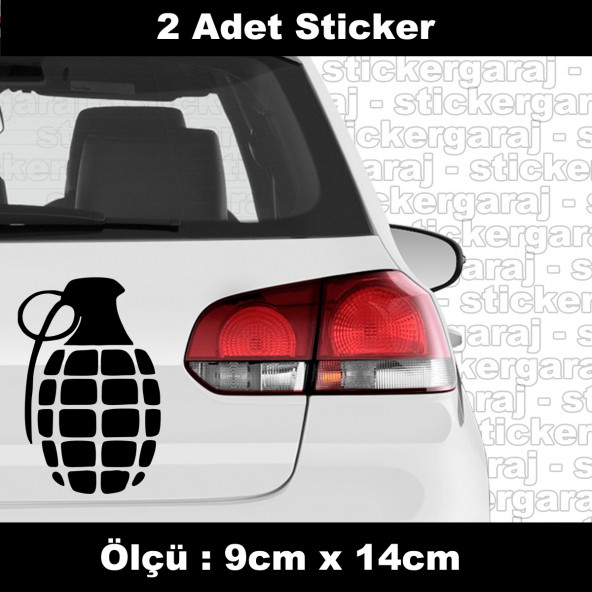 pimli el bombası görünümlü bomba sticker  - 2 ADET araba kask motosiklet laptop tablet pc atv uyumlu sticker 2 adet ürün görseli 1