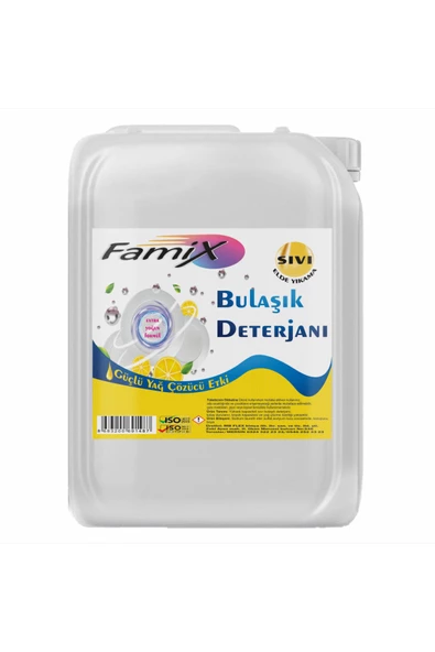 MB FLEX Famix Limon Kokulu Elde Yıkama Bulaşık Deterjanı 5lt ürün görseli 1