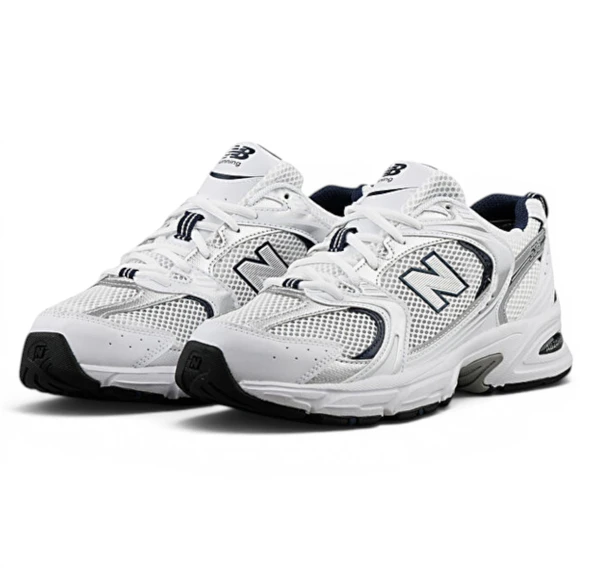 New Balance 530 White Silver Navy - Resim 4