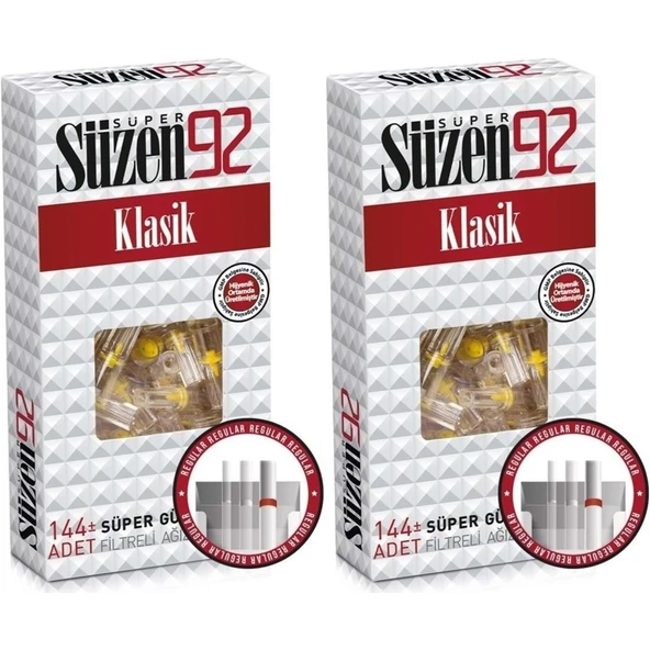 Süzen92 Klasik Sigara Ağızlık Filtresi 288 Adet Fırsat Pk Kutu (2PKx144) ürün görseli 1