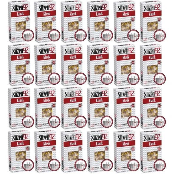 Süzen92 Klasik Sigara Ağızlık Filtresi 3456 Adet Fırsat Pk Kutu (24PKx144) ürün görseli 1