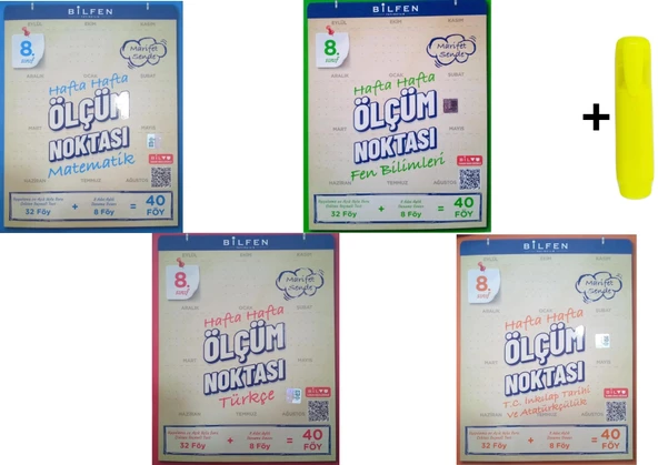 Bilfen 8. Sınıf Matematik Fen Türkçe Sosyal Hafta Hafta Ölçüm Noktası Yeni ürün görseli 1