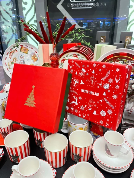 Kolix 2 Adet Yılbaşına Özel 20x20 cm Yeniyıl Dekoratif Hediye Kutusu Çam Ağacı ve Yeniyıl Desen ürün görseli 1