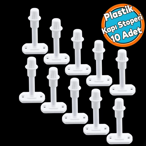 Beyaz Renk Plastik Kapı Pencere Tamponu 8 CM Vidalı Duvar Ses Önleyici Silikon Stoper 10 Adet ürün görseli 1