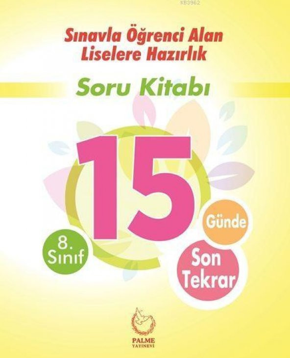 8.sınıf Lgs 15 Günde Son Tekrar Soru Kitabı Palme Yayınevi ürün görseli 1