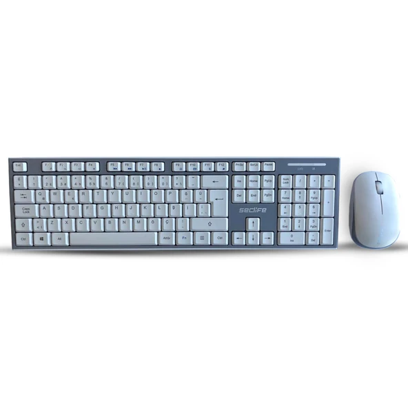 Seclife SKM-663 Q Beyaz Kablosuz Multimedya Klavye Mouse Set ürün görseli 1