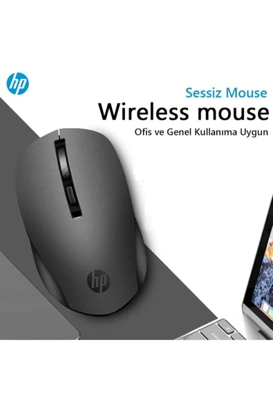 HP  S1000 Plus Kablosuz Sessiz Mouse Siyah - Resim 3