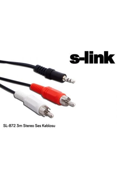 S-LINK  SL-872 3m Stereo Ses Kablosu - Resim 2